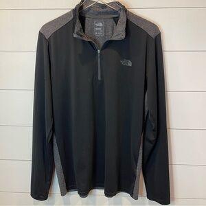 The North Face Black & Gray Quarter-Zip Pullover Mens Size Large
